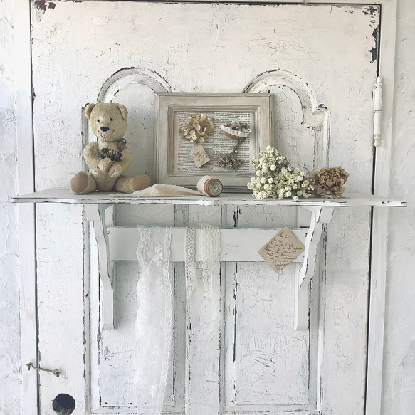 受注制作】ウォールシェルフ・フレンチカントリー・飾り棚・シャビー
