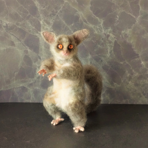 ショウガラゴ 猿 エキゾチックアニマル ドール 羊毛フェルト 送料無料
