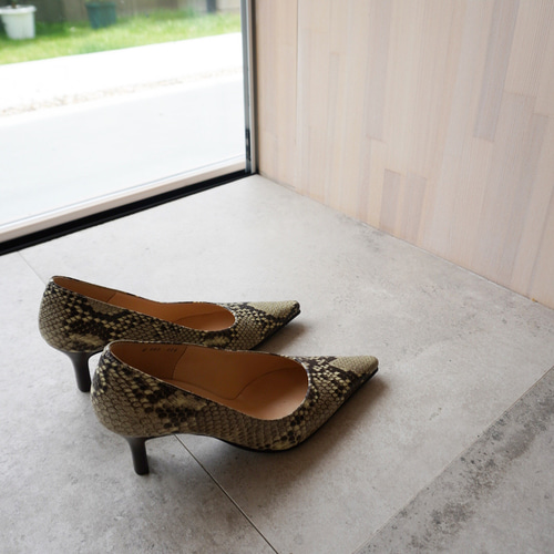 パイソンポインテッドトゥパンプス☆6.5cmヒール☆蛇柄スネークポイン