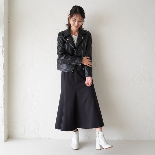 ﾓﾘﾉｶﾞｯｺｳ Lサイズ ラムレザーダブルライダースジャケット (ブラック