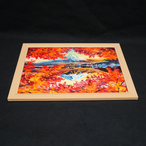 油彩画 原画 絵画「錦秋の富士」秋の風景 インテリア 壁掛け 絵画 HR