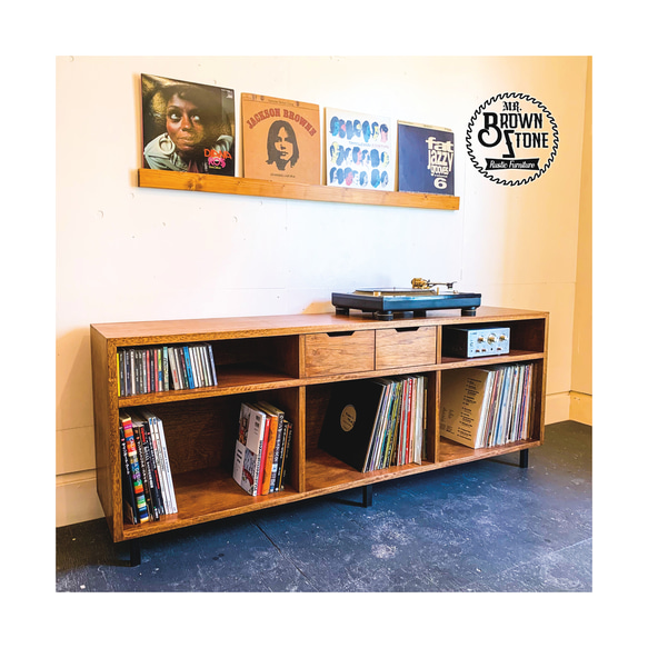 VINTAGE OPEN LOW CHEST 大容量収納 引き出し付き サイズ変更可能 本棚