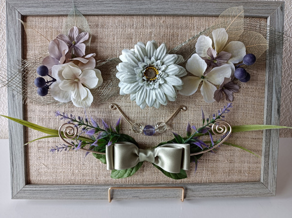 壁掛け／インテリア雑貨】花額05（シャビーシックな花） アート