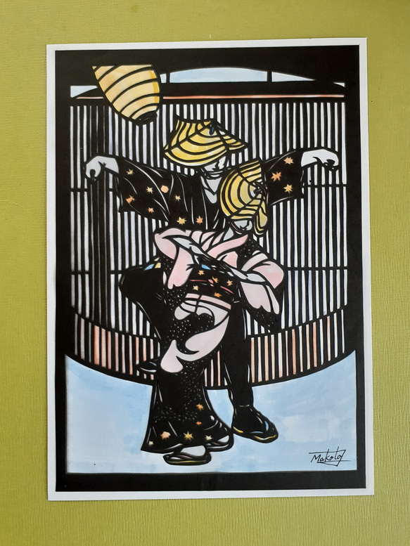 切り絵 富山越中おわら風の盆 切り絵 makochin 通販 14747503｜Creema