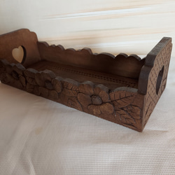 木彫りティッシュボックス（紫陽花） その他インテリア雑貨