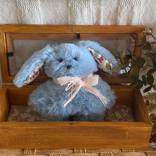 ハンドメイドぬいぐるみ 水色のウサギちゃん ☆アードドル01