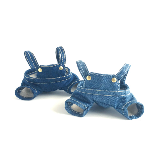 ∞ちびぬい］オーバーオール／type① デニム風 ぬいぐるみ SHIKI