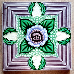 里帰り便・8枚組・不二見タイル製マジョリカタイル・100年前に海を渡っ