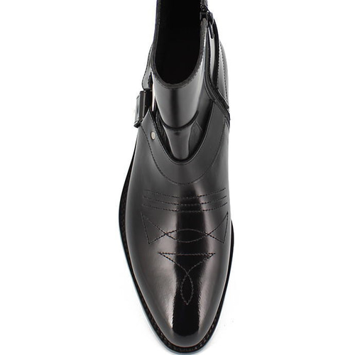 レザーブーツ サイドジップベルトデザインブーツ メンズブーツ レザー