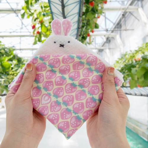 名入れ可♪うさちゃん大判タオルハンカチ♡白うさぎちゃん（ずらり