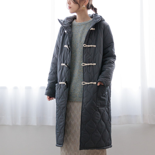 キルティング中綿フェイクダウンダッフルコート 22676B コート ihuu