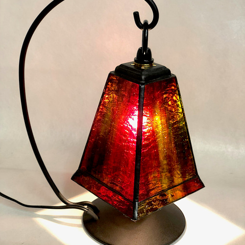 ノスタルジーシリーズ!! ステンドグラス ランプシェード(レッド