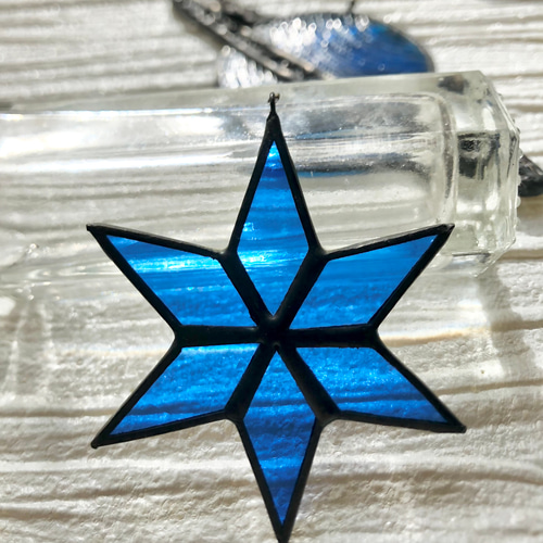 ステンドグラス】惑星と星のサンキャッチャー《定形外郵便にて送料無料