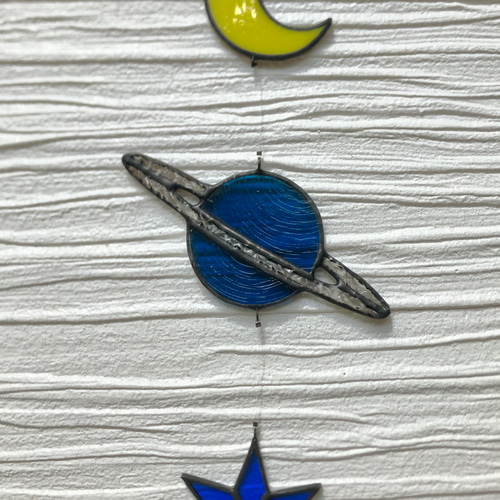 ステンドグラス】惑星と星のサンキャッチャー《定形外郵便にて送料無料