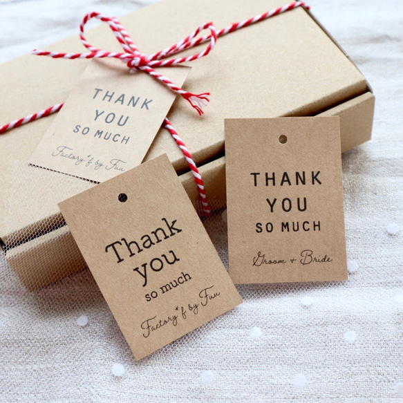 名入れ】クラフト紙のサンキュータグ Thank you so much プチギフト