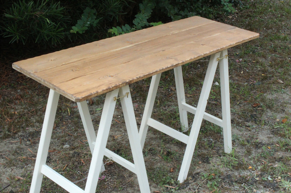 折りたたみテーブル アンティークホワイト 什器にも マルシェ