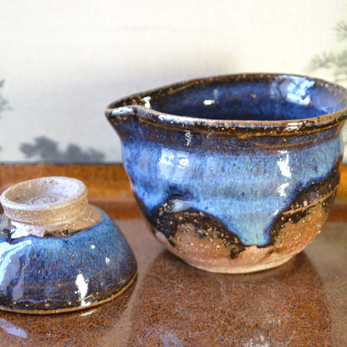 再入荷！】◇片口酒器セット 星空(コスモブルー) ＊酒器 片口酒器＋お