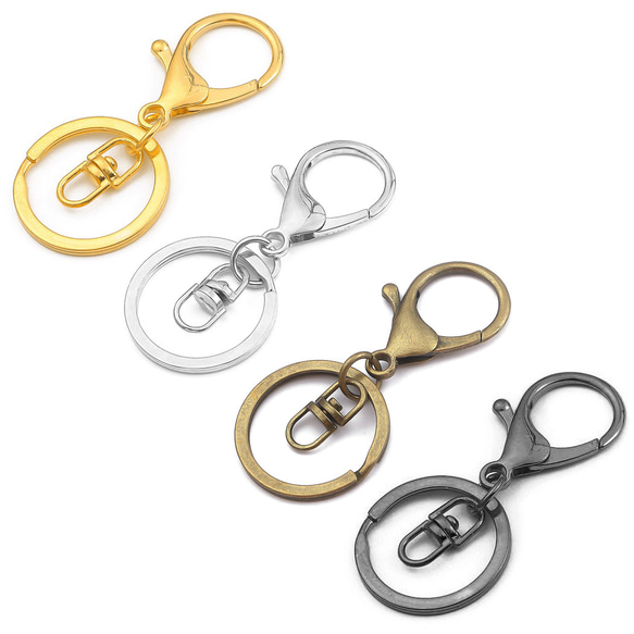 ナスカン 二重リング 回転カン キーホルダー 金具 留め具 キーリング