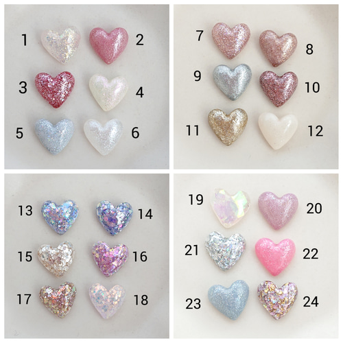 ハート ネイル キラキラ パーツ 立体 ハンドメイド 3D デコパーツ