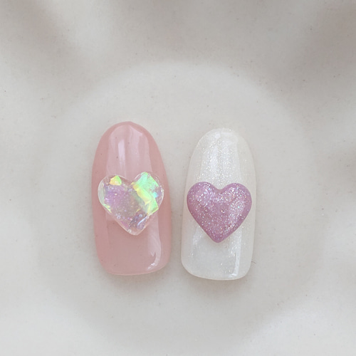 ハート ネイル キラキラ パーツ 立体 ハンドメイド 3D デコパーツ