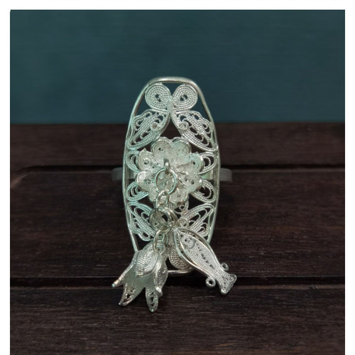 ミャオ族 銀細工 透かし シルバー999 ヴィンテージ加工 フィリグリー