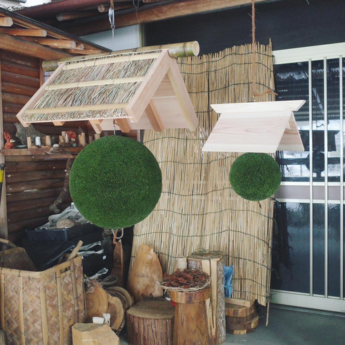 つくりたて杉玉 吉野杉 20センチ 屋根付き その他インテリア雑貨 萩原