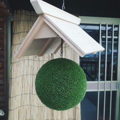 つくりたて杉玉 吉野杉 20センチ 屋根付き その他インテリア雑貨 萩原