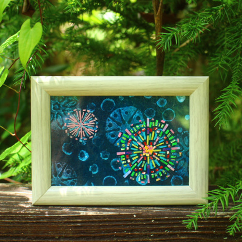 モザイクアート＜彩シリーズ～花火①＞ 送料無料。 その他アート