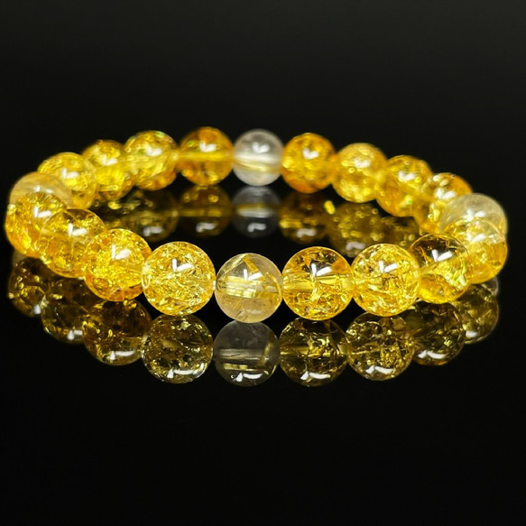 相性抜群の組み合わせ】8mm 天然石 ゴールドルチル シトリン クラック