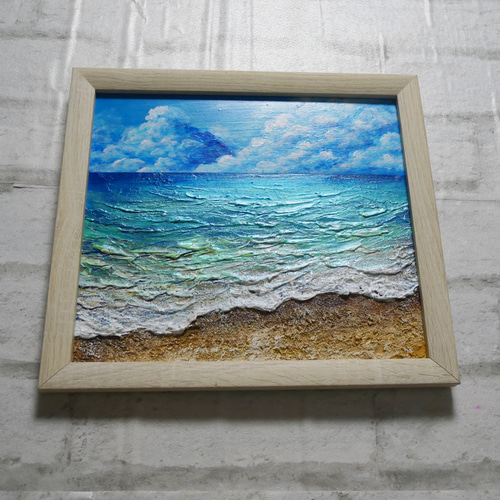 油絵 油彩 油彩画 絵 絵画【夏の海】 絵画 HR 通販 14389474｜Creema