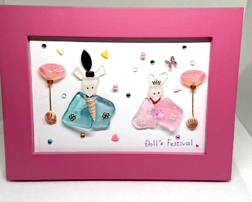 シーグラスアート ひな祭り その他アート puqoo 通販 15403452｜Creema