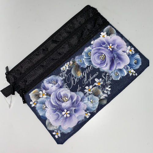 ポーチ 薔薇 手描き トールペイント ポーチ ローズ 通販 15437336