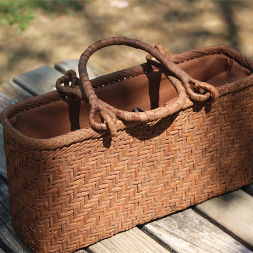 98111 山葡萄 かごバッグ 網代編み やまぶどう カゴバッグ 持ち手