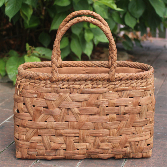 98303 乱れ編み 山葡萄 かご 籠 バッグ 一番皮 中布と内ポケット付き
