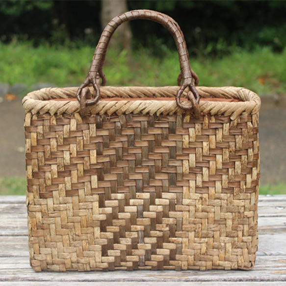 98318 やまくるみ 山胡桃木 籠 かごバッグ 男女兼用 オリジナル新商品