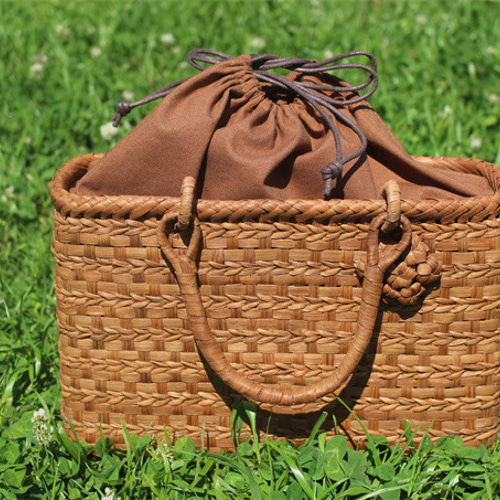 99001 山葡萄 編み 籠 かご バッグ コンパクト 巾着 手作り 山葡萄