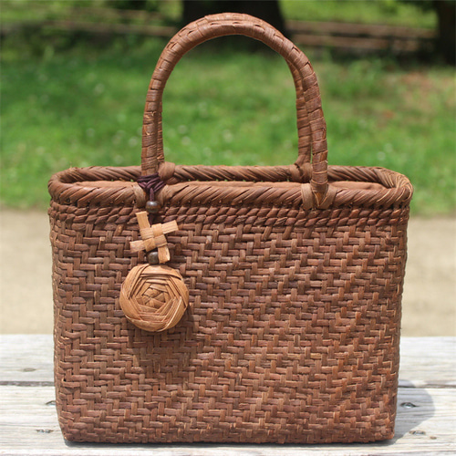 99007 山葡萄 かごバッグ 網代編み やまぶどう 山ぶどう カゴバッグ