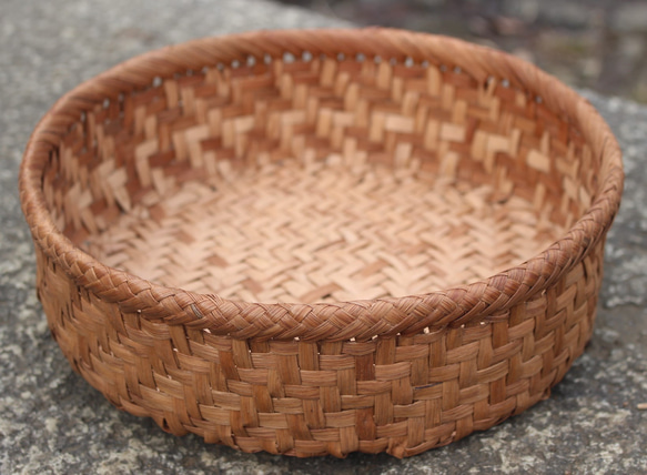 98209山葡萄 かご バッグ 籠 丸ざる ザル 小物入れ 手作り 山葡萄 かご