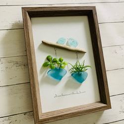 シーグラスアート 海の宝石 くらげ 涼しい 夏のアート ギフト 贈り物