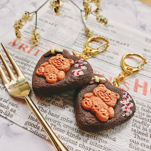 くまさんビスケット ブラウニー キーホルダー フェイクスイーツ