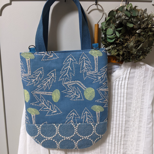 春色ミナペルホネントート【tanpopo/bule】タンポポイブルー