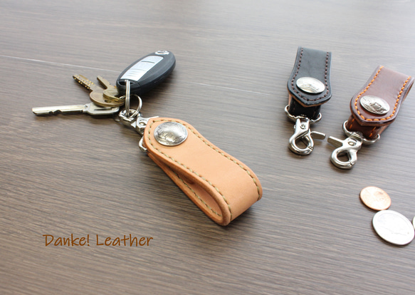 昭南皮革 コンチョキーホルダー（5セントコインコンチョ） キーリング