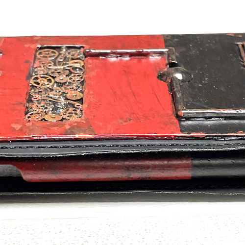 スチームパンクスペースギアRBさび塗装強化iプレート手帳型