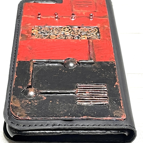 スチームパンクスペースギアRBさび塗装強化iプレート手帳型