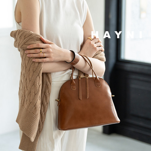 本革 2Way ショルダーバッグ ボストン 軽量 Mサイズ キャメルブラウン