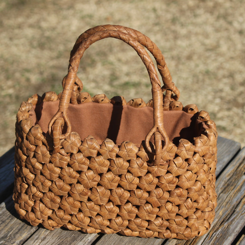 99013 六角花結び編み 山葡萄かごバッグ やまぶどう 山ぶどう カゴ