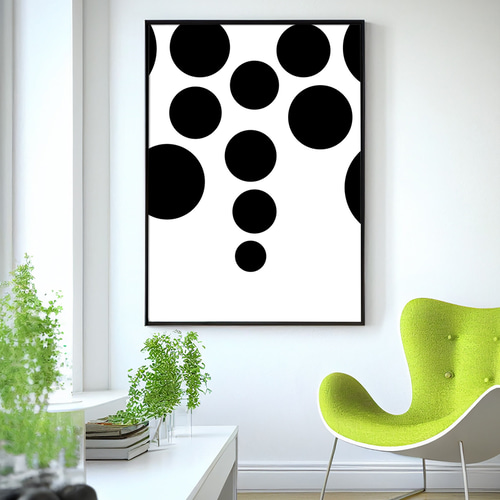 リビングルーム ポスター ドットアート（A4,A2,A1,A0 選べる4サイズ
