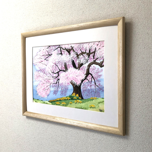 桜」透明水彩画 原画 風景画 額縁付 F4サイズ 絵画 Oni 通販 15540791