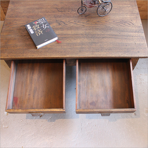 欅 ケヤキの文机 アンティーク 座卓 書斎机 勉強机 おしゃれ 木製 古材