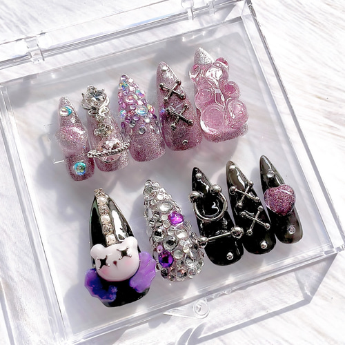 品番：G005】サブカル 地雷ゴシック ネイルチップ ネイルチップ（つけ